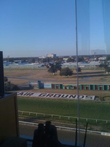 John's view from the booth at the Fair Grounds